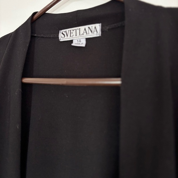 🎉4/30$🎉 Svetlana Black Draped Open Cardigan - Size 14 - Picture 2 of 5